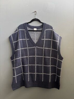 a new day Navy and White Knit Sweater Vest
